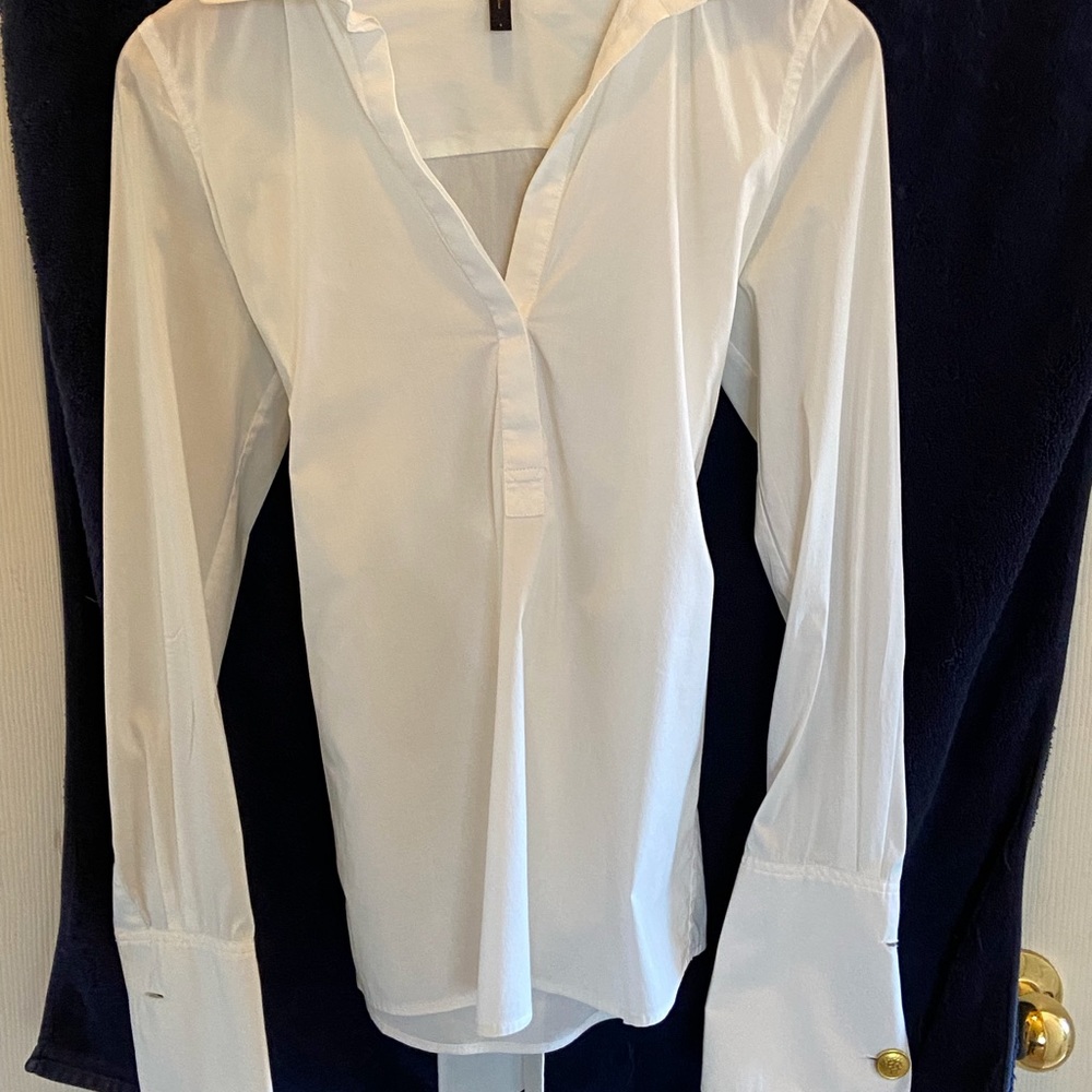 BCBG Max Azaria white oversized shirt